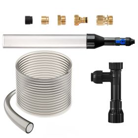 VEVOR Aquarium Vacuum Gravel Cleaner, 33 ft PVC Hose Fish Tank Vacuum Gravel Cleaner, Siphon Fish Tank Cleaner Vacuum, 3 Types of Brass Adapters