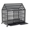 Heavy Duty Dog Cage pet Crate with Roof & window on roof