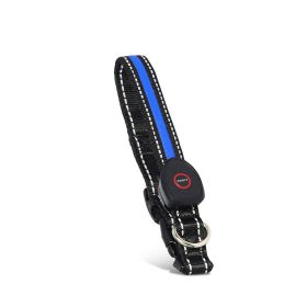 Blinking Flashing Pets Safety LED Adjustable Dog Collar (Color: Blue)