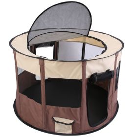 Foldable Playpen for Dog with Carry Bag Portable Travel Waterproof Indoor Outdoor Pet Cage Tent Detachable Upper Cover For Dog Cat Rabbit (size: m)